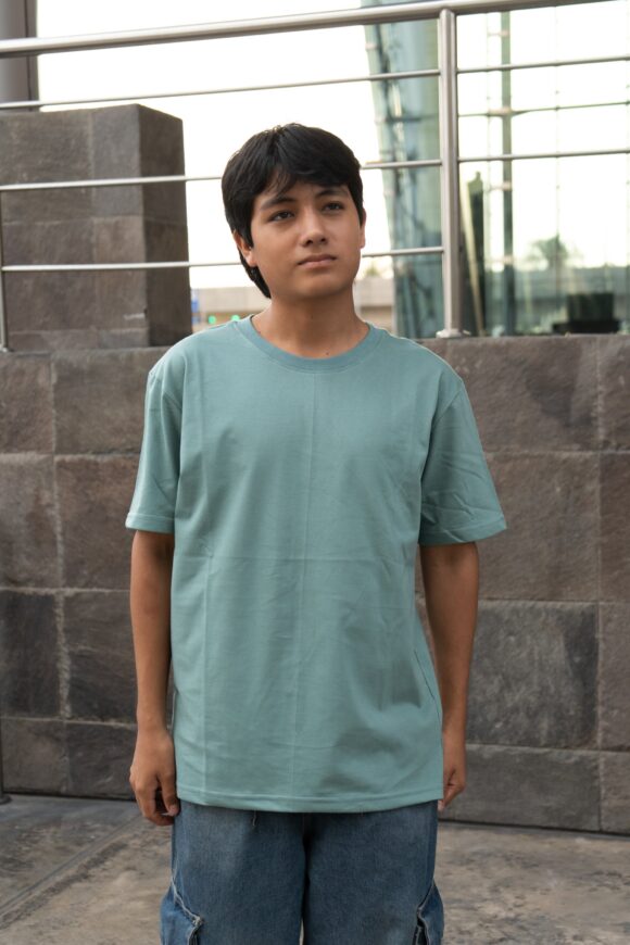 Polo Básico Hombre – Verde Cemento